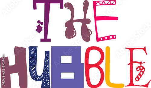 The Hubble Calligraphy Illustration for Bookmark , Postcard , Brochure, Mug Design