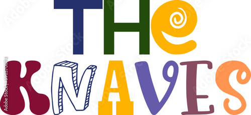 The Knaves Typography Illustration for Poster, Gift Card, Packaging, Postcard 