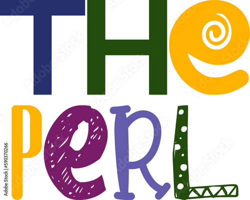 The Perl Calligraphy Illustration for Magazine, Gift Card, Logo, Infographic