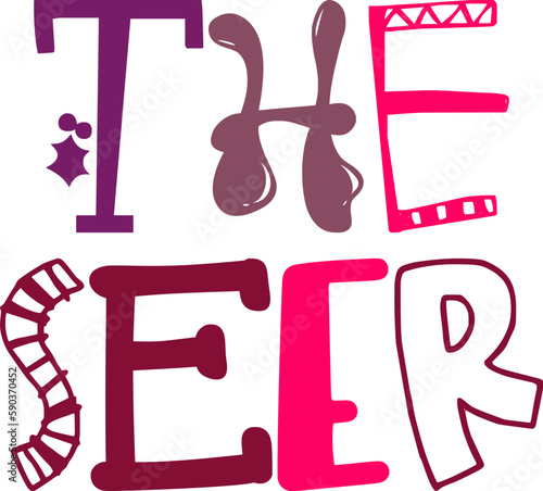 The Seer Typography Illustration for Mug Design, Packaging, Logo, Motion Graphics