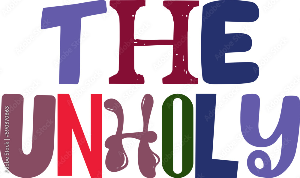 The Unholy Hand Lettering Illustration for Brochure, Gift Card, Stationery, Decal The Unholy Hand Lettering Illustration for Brochure, Gift Card, Stationery, Decal