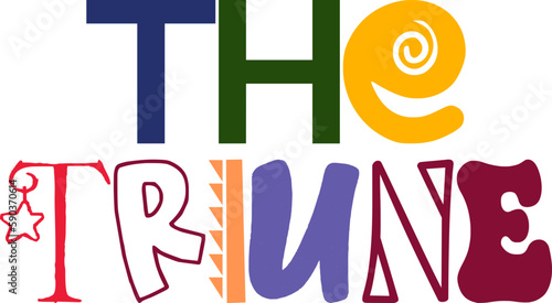 The Triune Typography Illustration for Brochure, Book Cover, Icon, Bookmark 