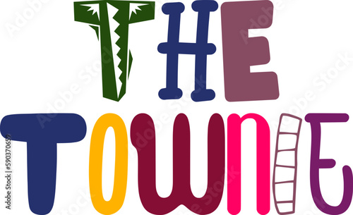 The Townie Typography Illustration for Newsletter, Bookmark , Poster, Banner
