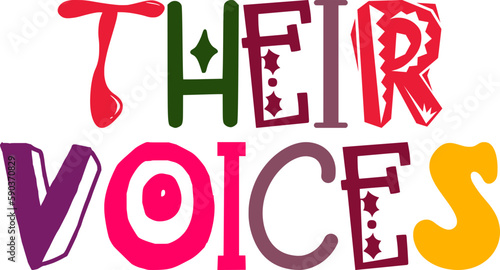 Their Voices Hand Lettering Illustration for Banner, Icon, Label, Mug Design