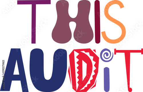 This Audit Hand Lettering Illustration for Stationery, Icon, Sticker , Presentation 