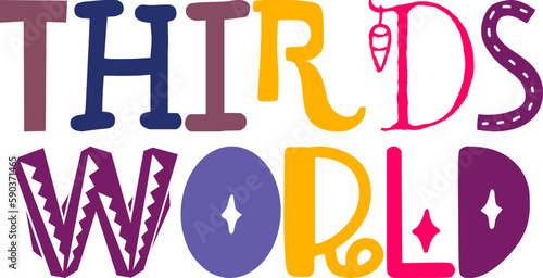 Thirds World Typography Illustration for Magazine, Presentation , Stationery, Gift Card