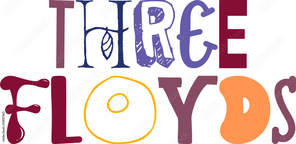 Three Floyds Hand Lettering Illustration for Bookmark , T-Shirt Design, Packaging, Mug Design Three Floyds Hand Lettering Illustration for Bookmark , T-Shirt Design, Packaging, Mug Design
