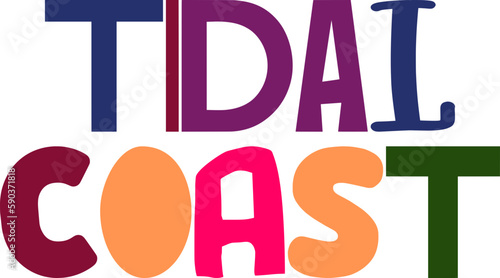 Tidal Coast Typography Illustration for Flyer, Sticker , Infographic, Book Cover