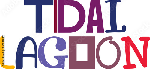 Tidal Lagoon Hand Lettering Illustration for Infographic, Label, T-Shirt Design, Brochure