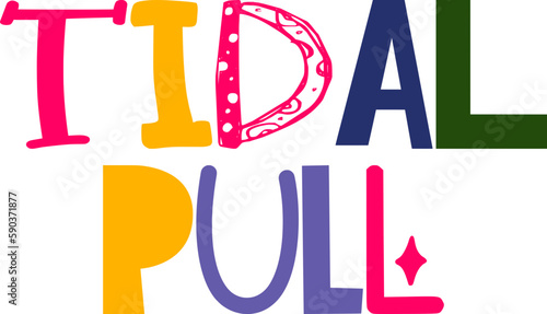 Tidal Pull Calligraphy Illustration for Stationery, Infographic, Sticker , T-Shirt Design