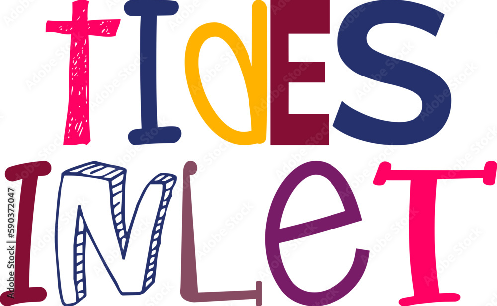 Tides Inlet Typography Illustration for Decal, Newsletter, Brochure, Poster Tides Inlet Typography Illustration for Decal, Newsletter, Brochure, Poster
