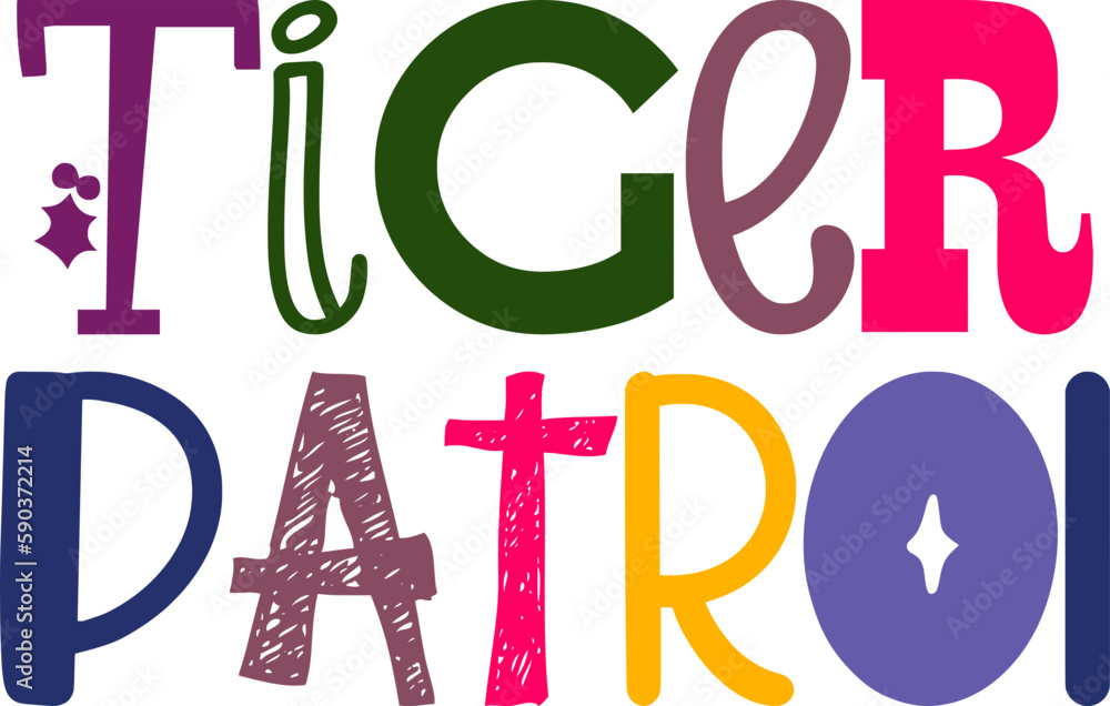 Tiger Patrol Hand Lettering Illustration for Flyer, Infographic, Postcard , Gift Card Tiger Patrol Hand Lettering Illustration for Flyer, Infographic, Postcard , Gift Card