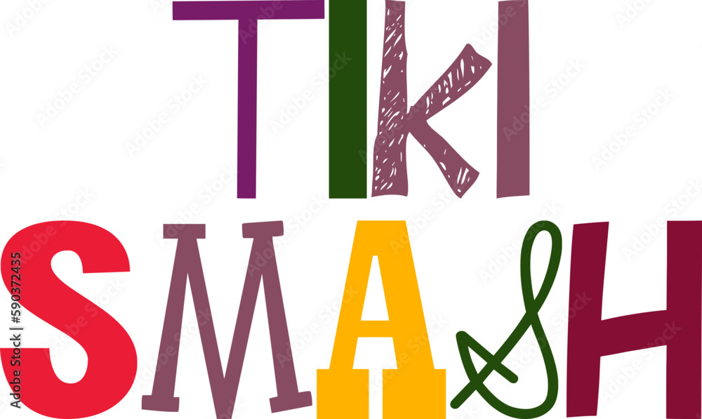 Tiki Smash Typography Illustration for Motion Graphics, Book Cover, Newsletter, Poster Tiki Smash Typography Illustration for Motion Graphics, Book Cover, Newsletter, Poster