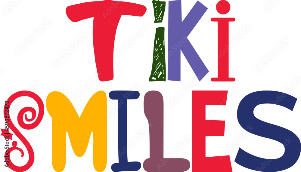 Tiki Smiles Calligraphy Illustration for Packaging, Gift Card, Bookmark , Infographic Tiki Smiles Calligraphy Illustration for Packaging, Gift Card, Bookmark , Infographic