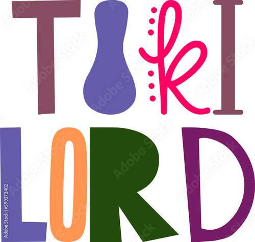 Tiki Lord Calligraphy Illustration for Flyer, Presentation Brochure, Decal