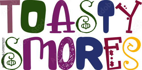 Toasty Smores Typography Illustration for Packaging, Sticker , Icon, Social Media Post