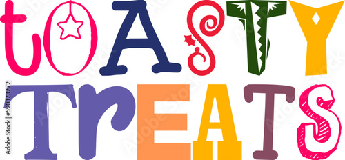 Toasty Treats Typography Illustration for Magazine, Decal, Packaging, Flyer