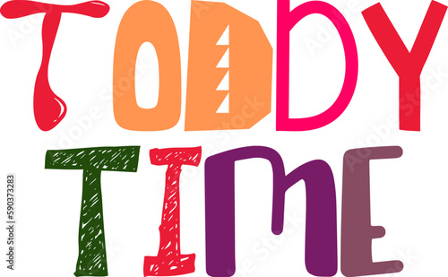 Toddy Time Hand Lettering Illustration for Gift Card, Motion Graphics, Presentation , Logo