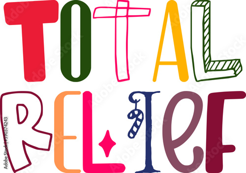 Total Relief Calligraphy Illustration for T-Shirt Design, Sticker , Flyer, Bookmark 