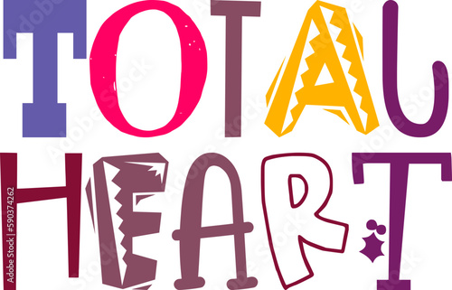 Total Heart Typography Illustration for Banner, Mug Design, Icon, Newsletter