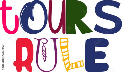 Tours Rule Calligraphy Illustration for Motion Graphics, Label, Social Media Post, Magazine