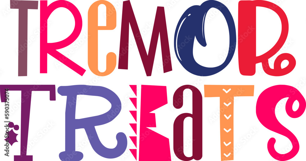 Tremor Treats Calligraphy Illustration for Motion Graphics, Label, Gift Card, Newsletter