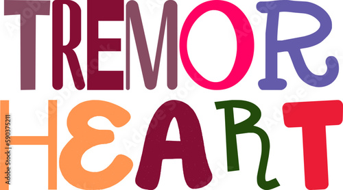 Tremor Heart Calligraphy Illustration for Newsletter, Poster, Flyer, Postcard 