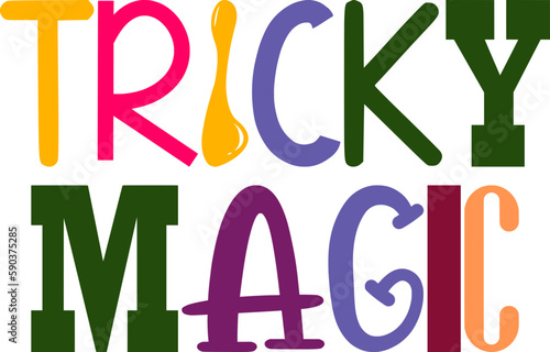 Tricky Magic Calligraphy Illustration for Label, Banner, Stationery, Bookmark 