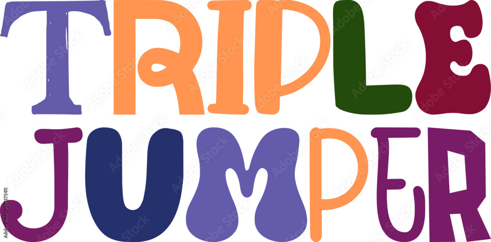 Triple Jumper Hand Lettering Illustration for Packaging, Social Media Post, Bookmark , Icon