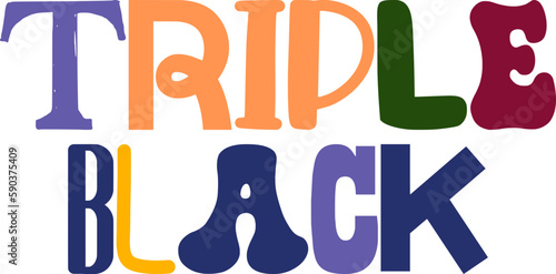 Triple Black Calligraphy Illustration for Icon, Stationery, Logo, Mug Design