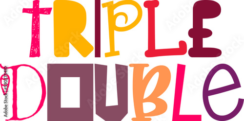 Triple Double Calligraphy Illustration for Postcard , Sticker , Label, Packaging