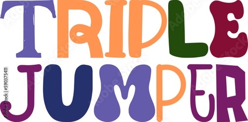 Triple Jumper Hand Lettering Illustration for Packaging, Social Media Post, Bookmark , Icon