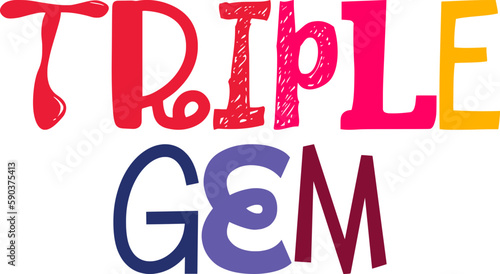 Triple Gem Calligraphy Illustration for Gift Card, Logo, Presentation , Packaging