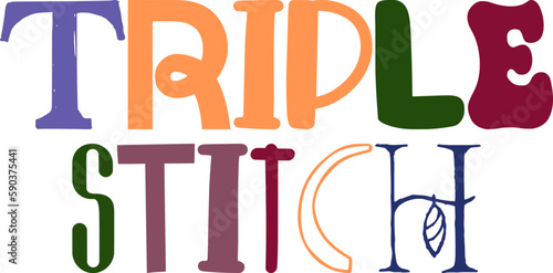 Triple Stitch Calligraphy Illustration for Poster, T-Shirt Design, Logo, Bookmark 