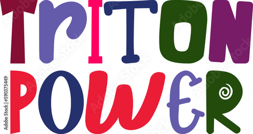 Triton Power Calligraphy Illustration for Bookmark , Decal, Brochure, Banner