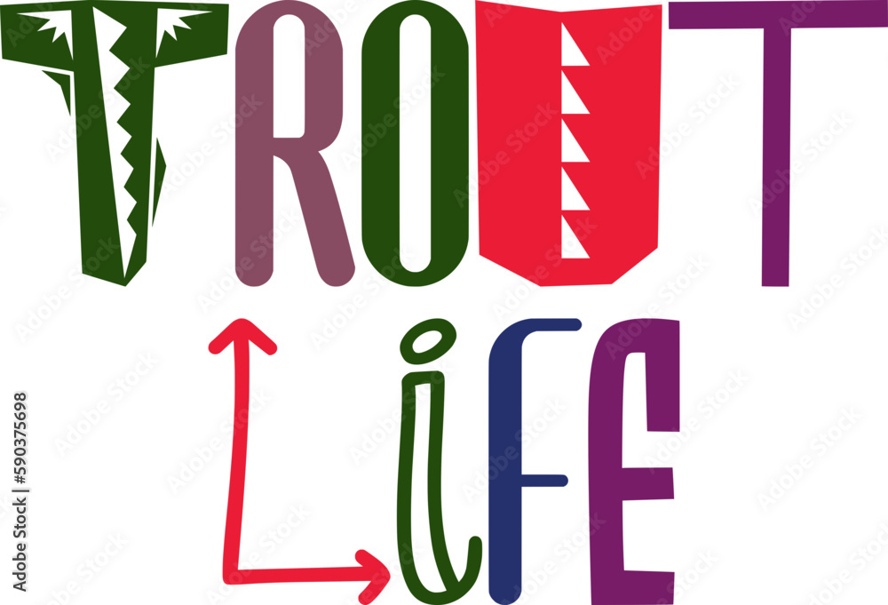 Trout Life Calligraphy Illustration for Postcard , Motion Graphics, Magazine, Bookmark Trout Life Calligraphy Illustration for Postcard , Motion Graphics, Magazine, Bookmark