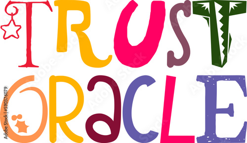 Trust Oracle Typography Illustration for Social Media Post, Newsletter, Bookmark , Logo
