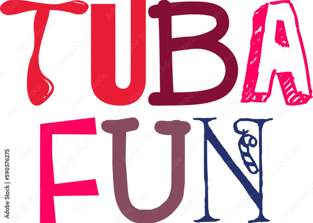 Tuba Fun Calligraphy Illustration for Banner, Logo, Book Cover, Motion Graphics Tuba Fun Calligraphy Illustration for Banner, Logo, Book Cover, Motion Graphics