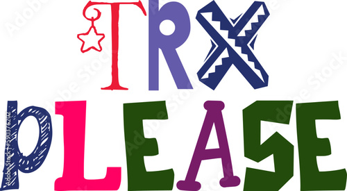 Trx Please Typography Illustration for Icon, Bookmark , Flyer, Sticker 