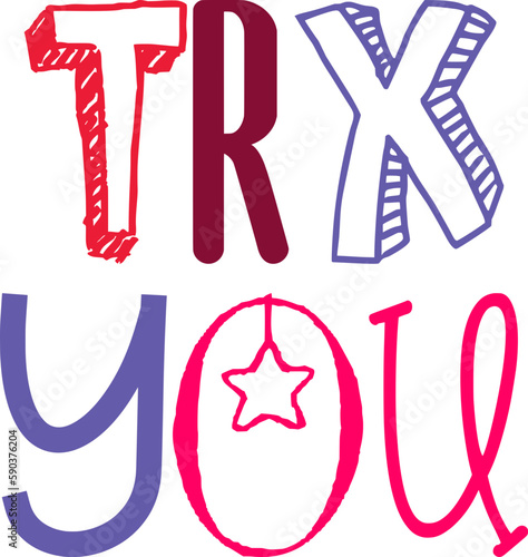 Trx You Calligraphy Illustration for Newsletter, Poster, T-Shirt Design, Label