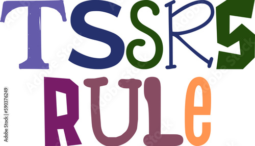 Tssrs Rule Typography Illustration for Label, Icon, Book Cover, Stationery