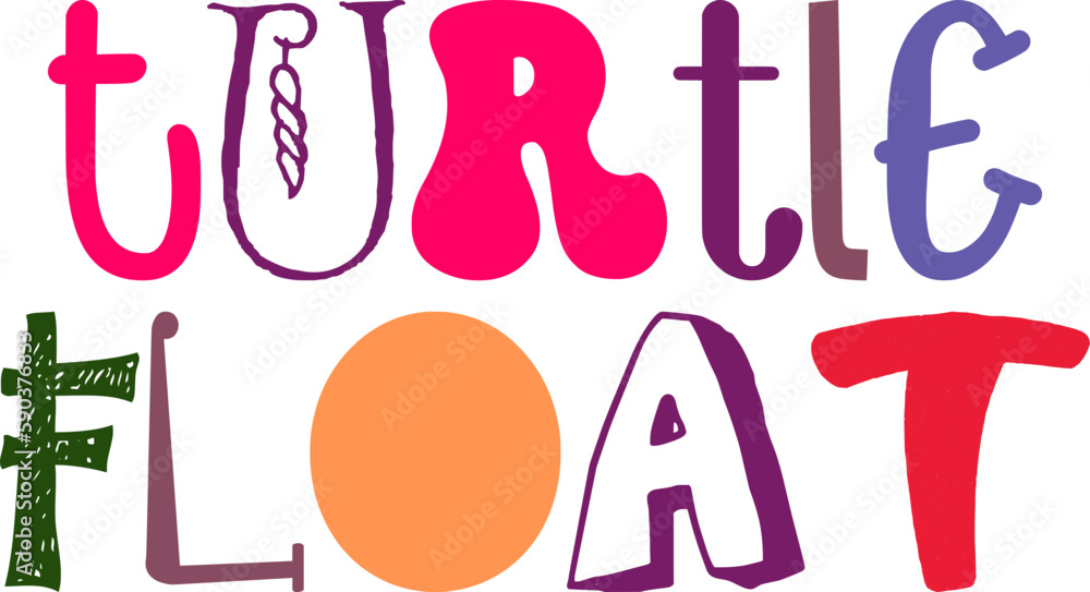Turtle Float Calligraphy Illustration for Logo, Brochure, Bookmark , Sticker Turtle Float Calligraphy Illustration for Logo, Brochure, Bookmark , Sticker