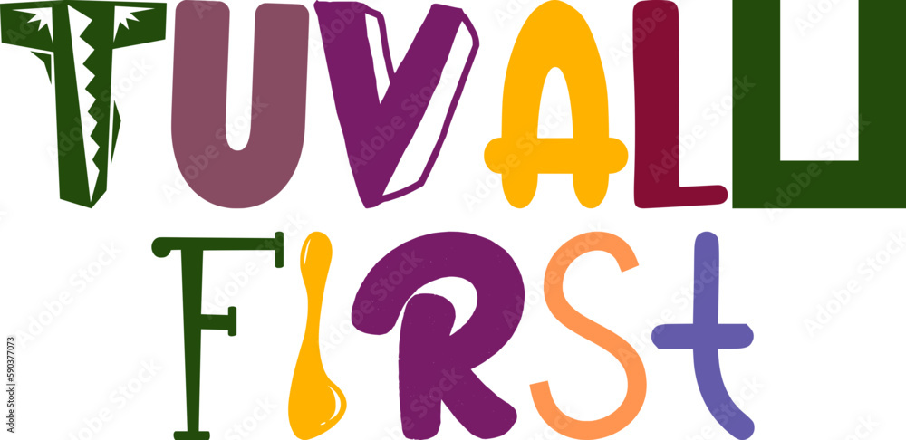 Tuvalu First Hand Lettering Illustration for Newsletter, Icon, Magazine, Poster Tuvalu First Hand Lettering Illustration for Newsletter, Icon, Magazine, Poster