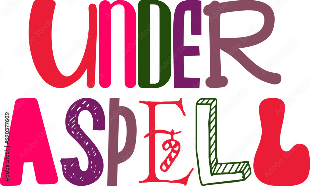 Under Aspell Calligraphy Illustration for Book Cover, Logo, Poster, Postcard Under Aspell Calligraphy Illustration for Book Cover, Logo, Poster, Postcard