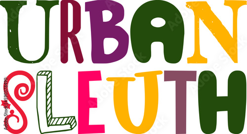 Urban Sleuth Typography Illustration for Bookmark , Stationery, Infographic, Magazine
