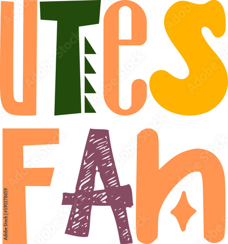 Utes Fan Typography Illustration for Logo, Bookmark , Decal, Banner