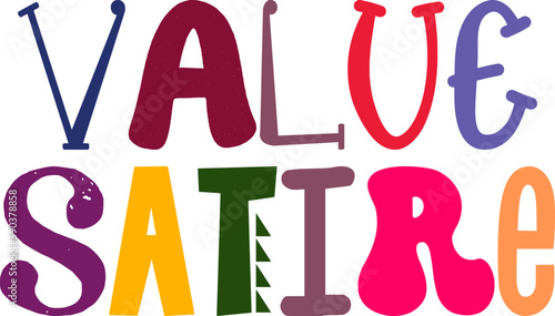 Value Satire Calligraphy Illustration for Icon, Packaging, Presentation , Logo