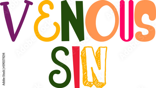 Venous Sin Typography Illustration for Newsletter, Presentation , Icon, Stationery