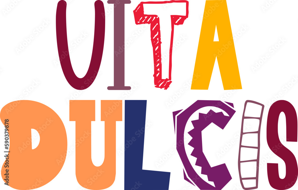 Vita Dulcis Typography Illustration for Motion Graphics, Decal, Brochure, Bookmark Vita Dulcis Typography Illustration for Motion Graphics, Decal, Brochure, Bookmark