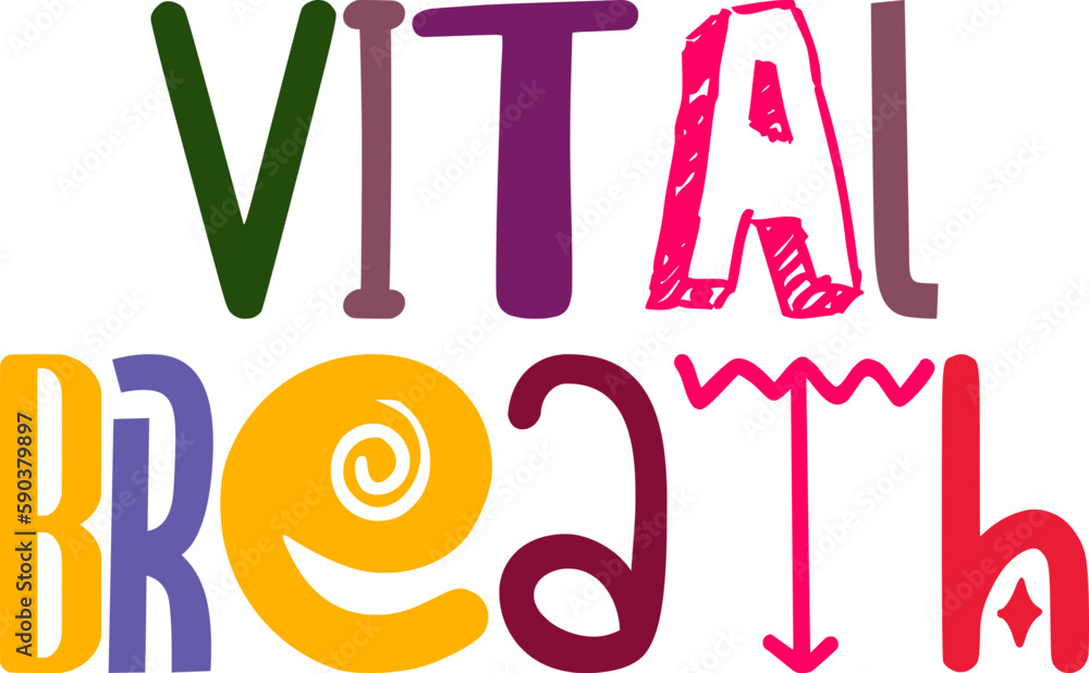 Vital Breath Typography Illustration for Packaging, Book Cover, Banner, Flyer Vital Breath Typography Illustration for Packaging, Book Cover, Banner, Flyer
